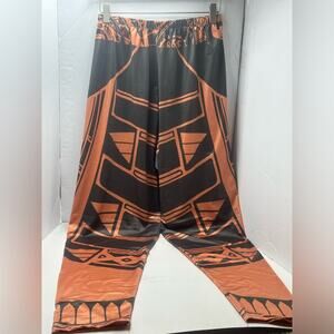 TRIBAL 2-TONE LEGGING PATTERN ORANGE BLACK HALLOWEEN PERFECT NYLON UNISEX 2XL